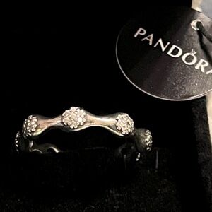 PANDORA Pave “Love Pods” SS925 Ring, #197295CZ-56, Size 7.5, NWT!